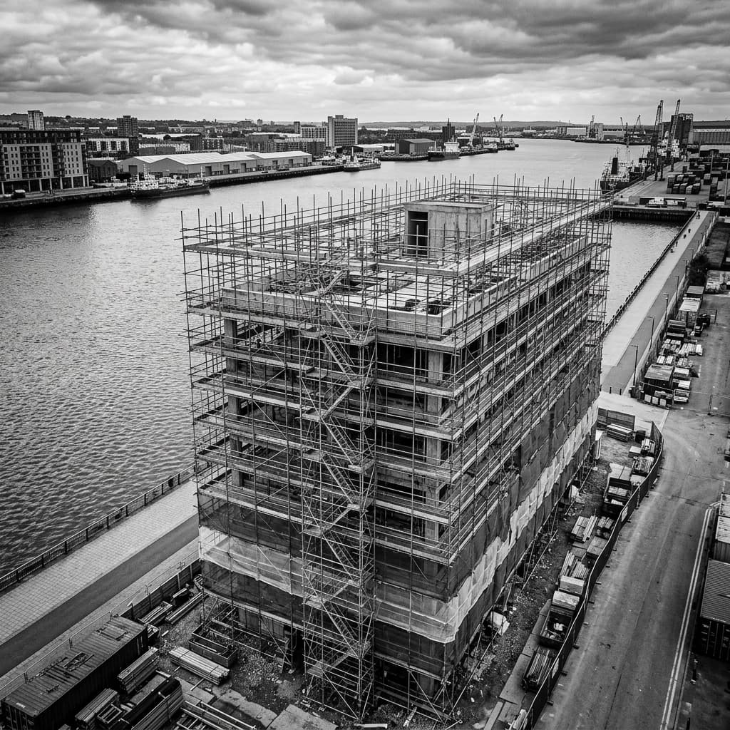 Swansea Waterfront Development scaffolding